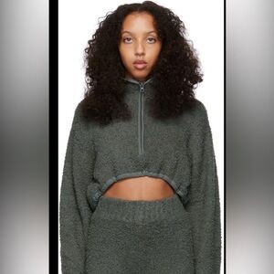 SKIMS Women's Gray Fleece HALFZIP